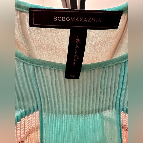 BCBGMAXAZRIA Watercolor Pleated Midi Dress, Size 2 - Picture 3 of 8